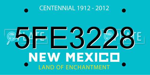 5FE3228 New Mexico License Plate