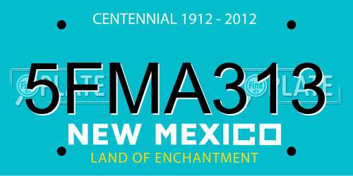 5FMA313 New Mexico License Plate