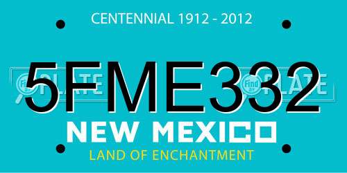 5FME332 New Mexico License Plate