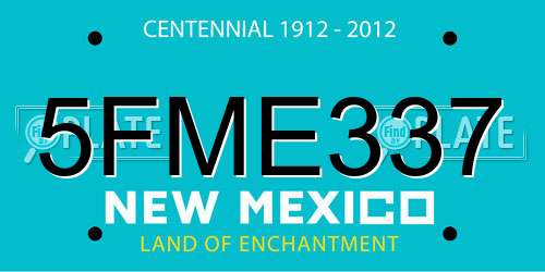 5FME337 New Mexico License Plate