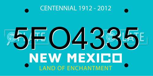 5FO4335 New Mexico License Plate