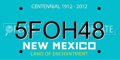 5FOH48 New Mexico License Plate