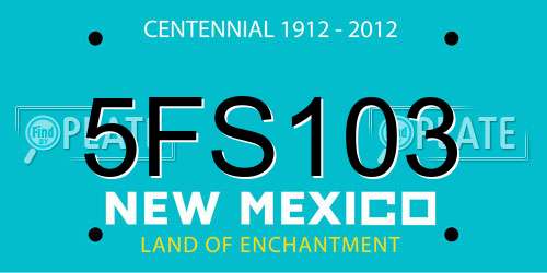 5FS103 New Mexico License Plate