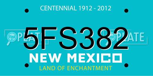 5FS382 New Mexico License Plate