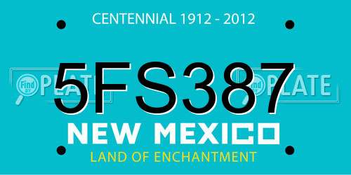5FS387 New Mexico License Plate