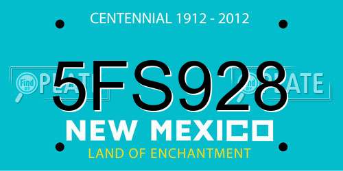 5FS928 New Mexico License Plate