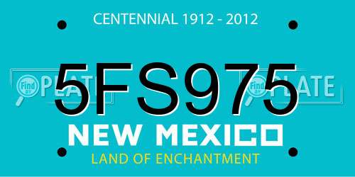 5FS975 New Mexico License Plate