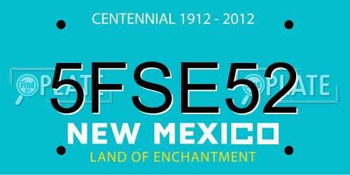 5FSE52 New Mexico License Plate