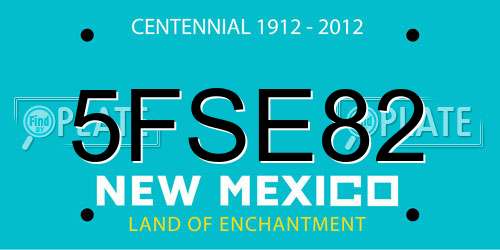 5FSE82 New Mexico License Plate