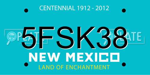 5FSK38 New Mexico License Plate