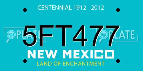 5FT477 New Mexico License Plate