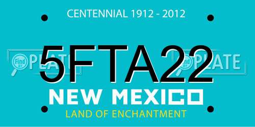 5FTA22 New Mexico License Plate