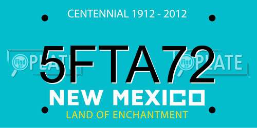 5FTA72 New Mexico License Plate
