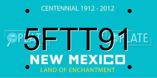 5FTT91 New Mexico License Plate