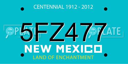 5FZ477 New Mexico License Plate