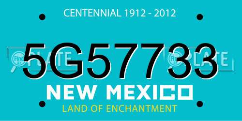 5G57733 New Mexico License Plate