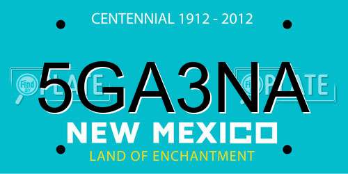 5GA3NA New Mexico License Plate