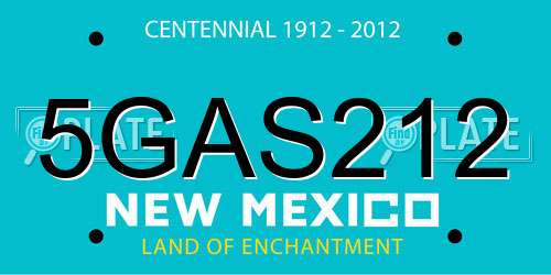 5GAS212 New Mexico License Plate