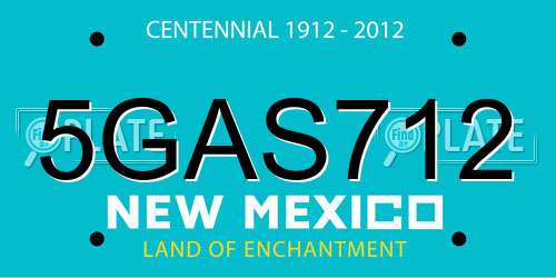 5GAS712 New Mexico License Plate
