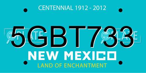 5GBT733 New Mexico License Plate