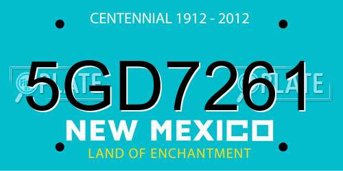 5GD7261 New Mexico License Plate