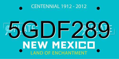 5GDF289 New Mexico License Plate
