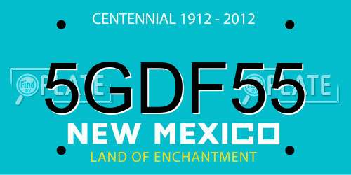 5GDF55 New Mexico License Plate