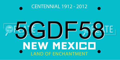 5GDF58 New Mexico License Plate