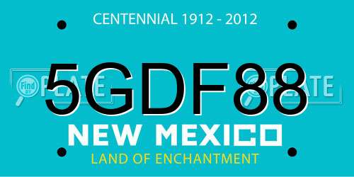 5GDF88 New Mexico License Plate