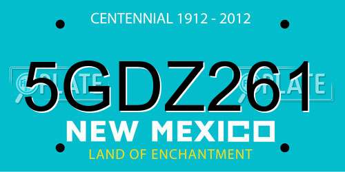 5GDZ261 New Mexico License Plate