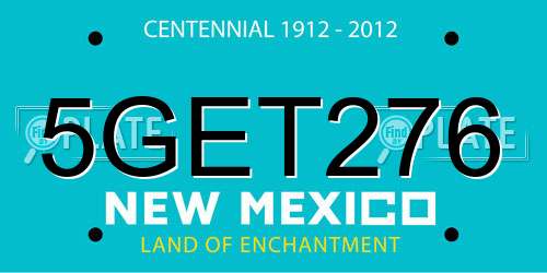 5GET276 New Mexico License Plate