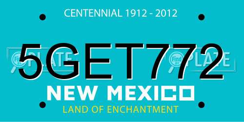 5GET772 New Mexico License Plate