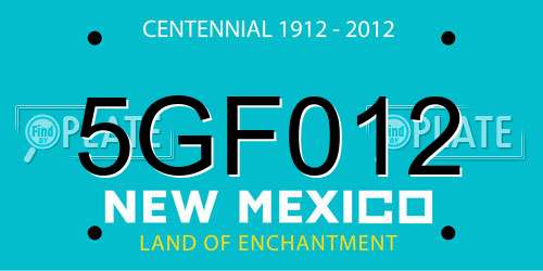 5GF012 New Mexico License Plate