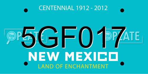 5GF017 New Mexico License Plate
