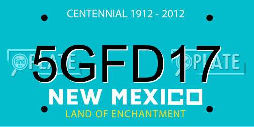 5GFD17 New Mexico License Plate