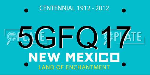 5GFQ17 New Mexico License Plate