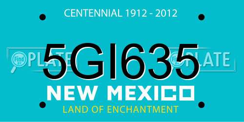 5GI635 New Mexico License Plate