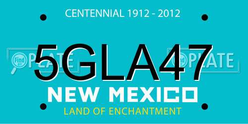5GLA47 New Mexico License Plate