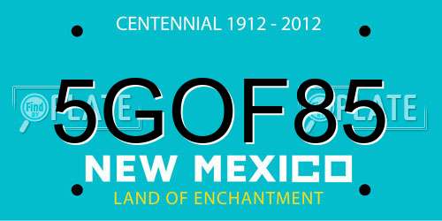 5GOF85 New Mexico License Plate