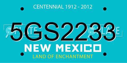 5GS2233 New Mexico License Plate