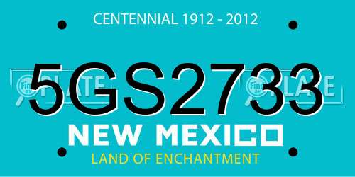 5GS2733 New Mexico License Plate