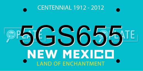 5GS655 New Mexico License Plate