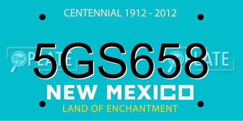5GS658 New Mexico License Plate