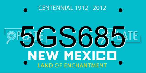 5GS685 New Mexico License Plate