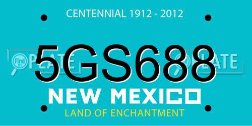 5GS688 New Mexico License Plate