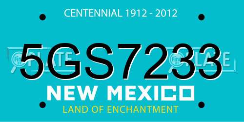 5GS7233 New Mexico License Plate