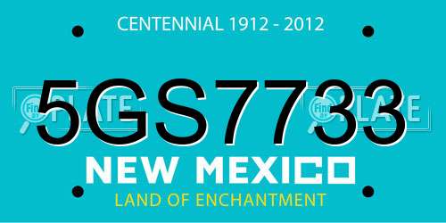 5GS7733 New Mexico License Plate