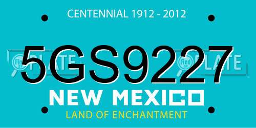5GS9227 New Mexico License Plate