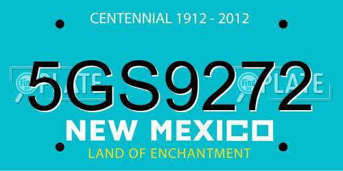 5GS9272 New Mexico License Plate