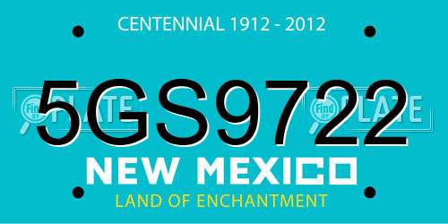 5GS9722 New Mexico License Plate